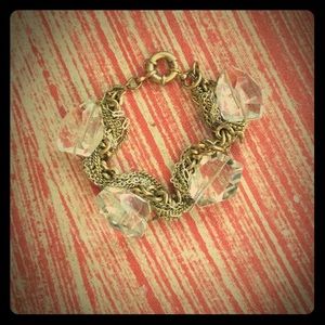 Vintage J.Crew Silver and Gold Gem Bracelet